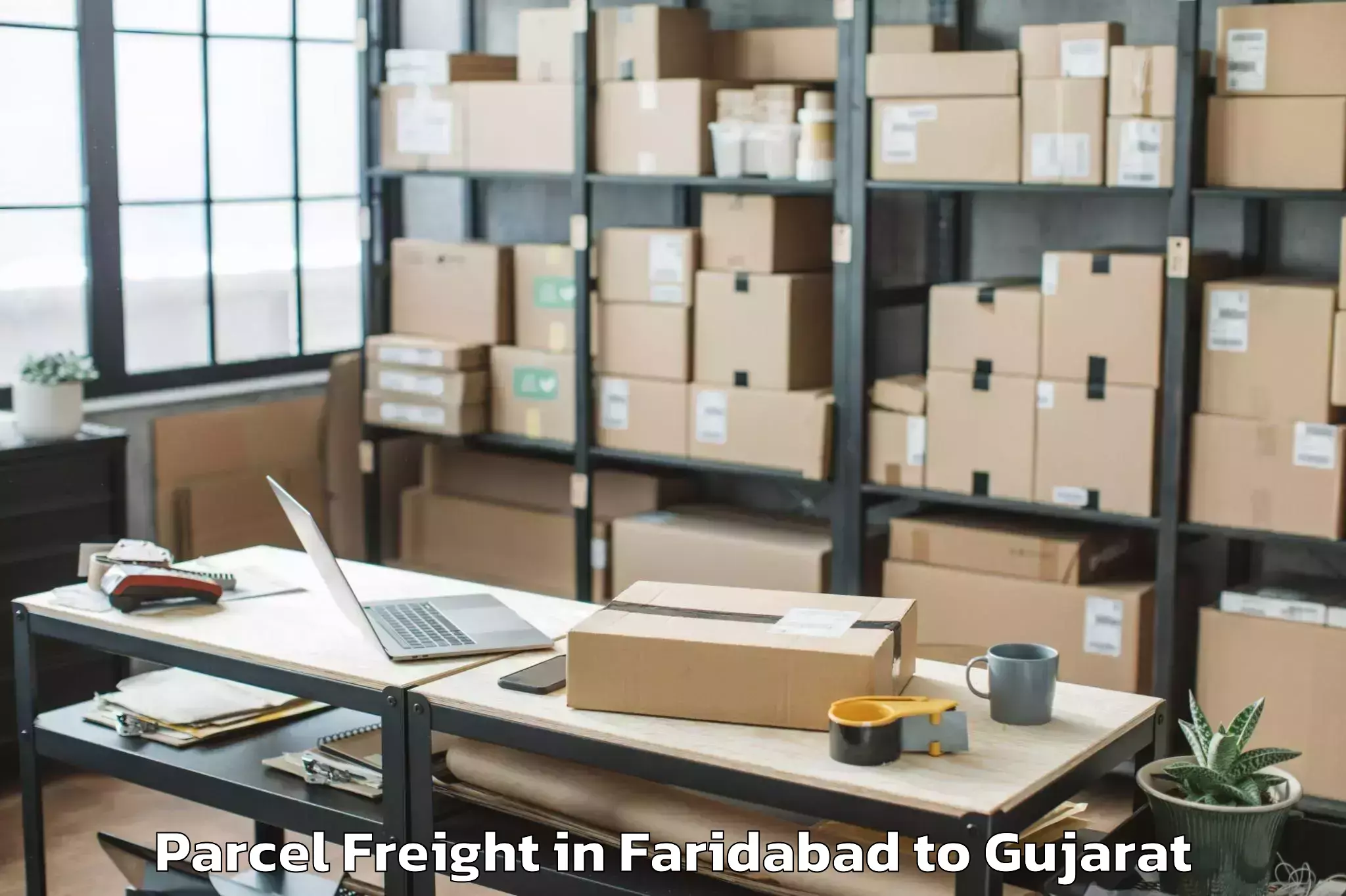 Book Your Faridabad to Delvada Parcel Freight Today